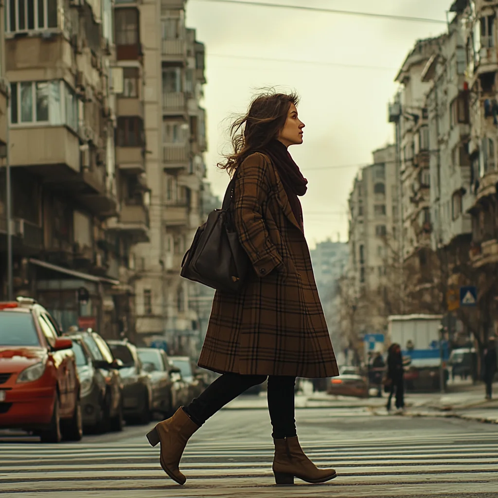 photo d'une femme marchant dans la rue