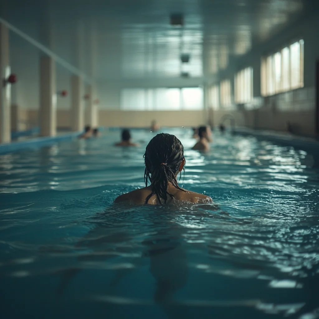 photo d'une personne en train de nager dans une piscine