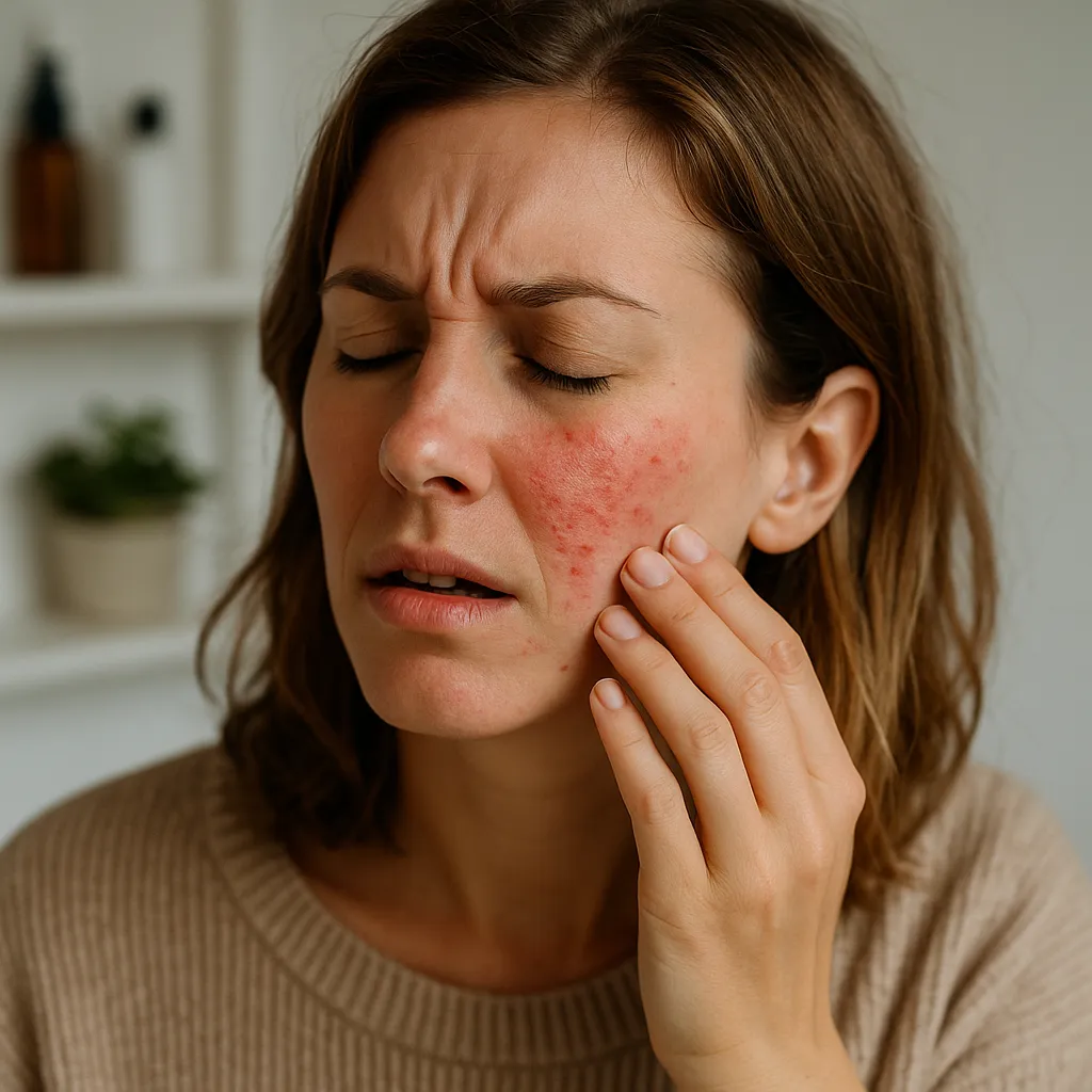 une femme irritée au niveau de la peau