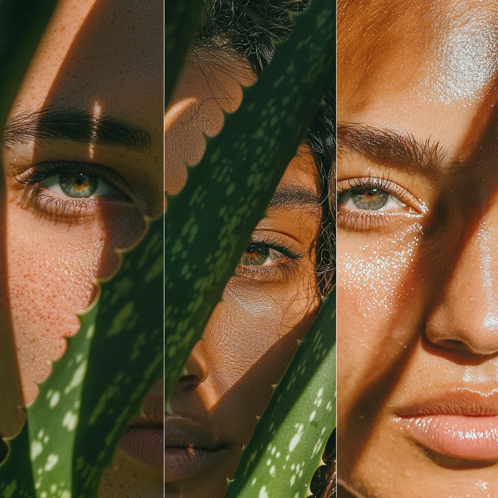 une poto de visage femme et aloe vera