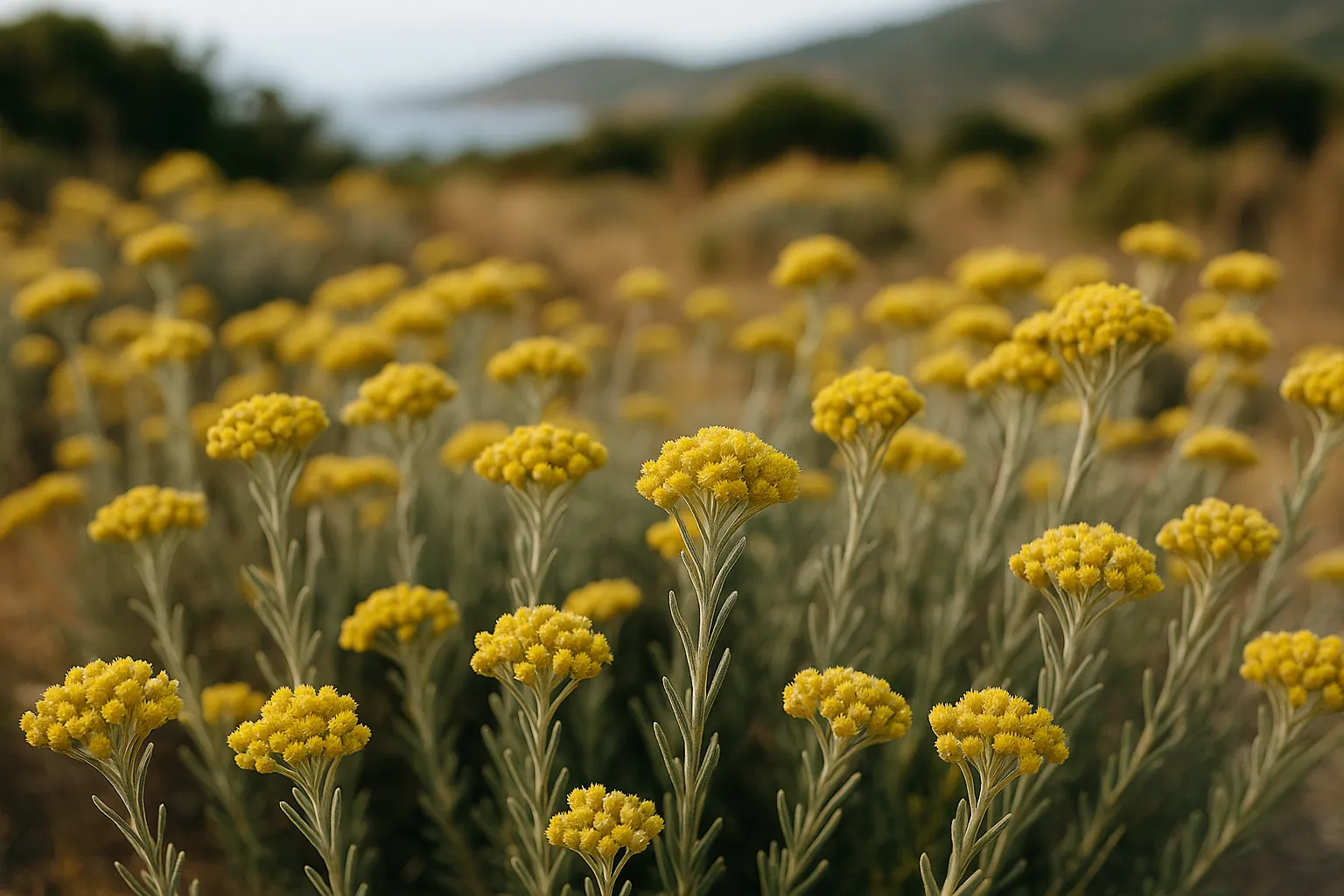 photos de plantes d'immortelle corse