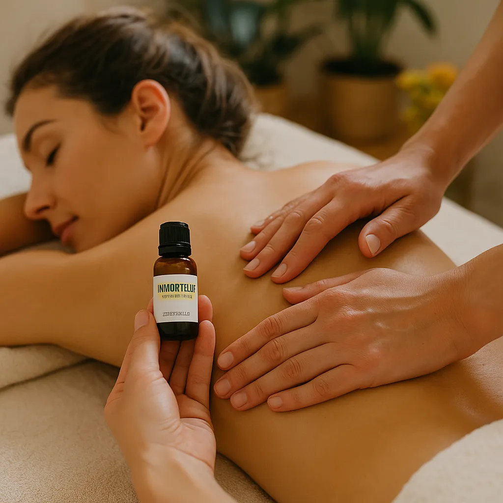 un massage à l'huile d'immortelle