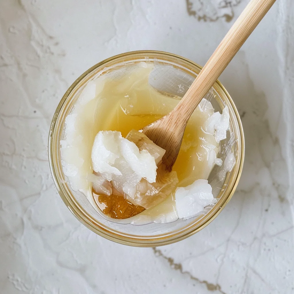 aloe vera coco miel mélangé recette après shampoing maison naturel en fabrication