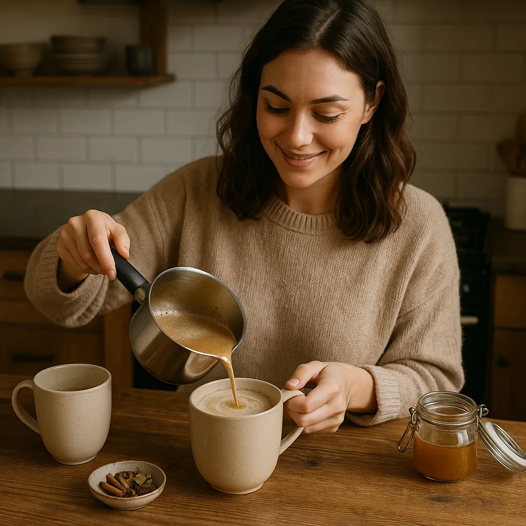 chai_latte_preparation chai latte maison en préparation
