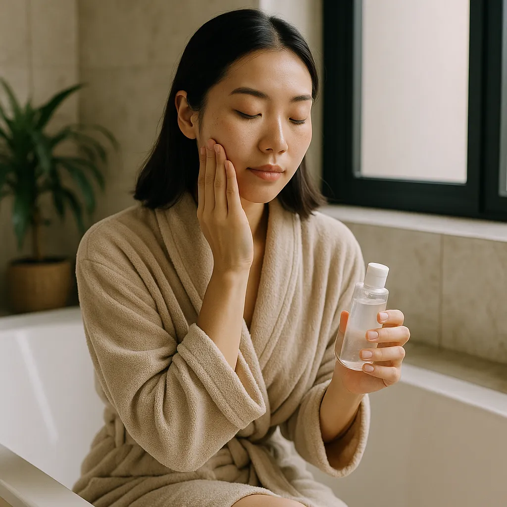 layering_japonais_bain femme faisant son layering