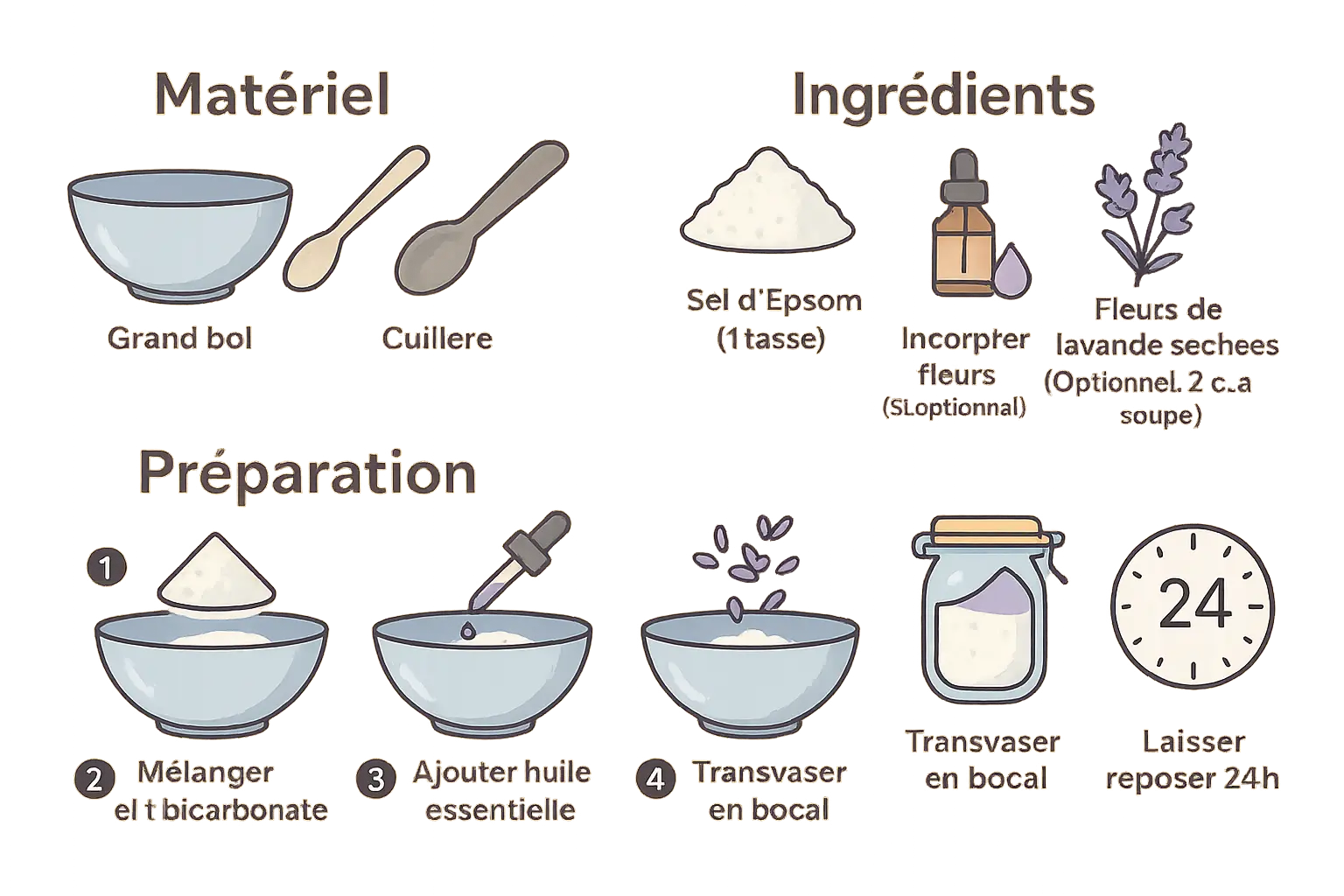 Recette de sel de bain à la lavande