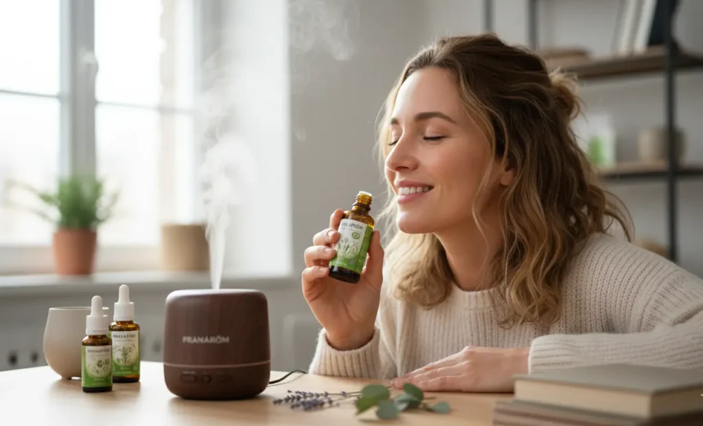 femme utilisant le produit pranarôm