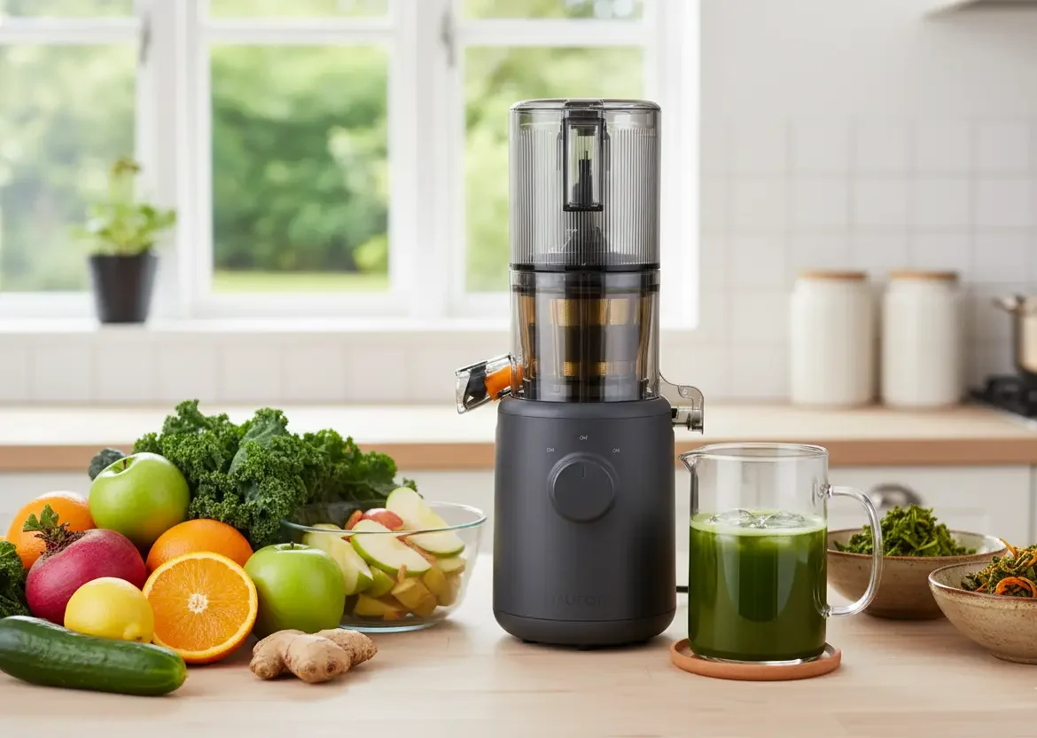 mise en avant recette jus detox avec un extracteur de jus HUROM