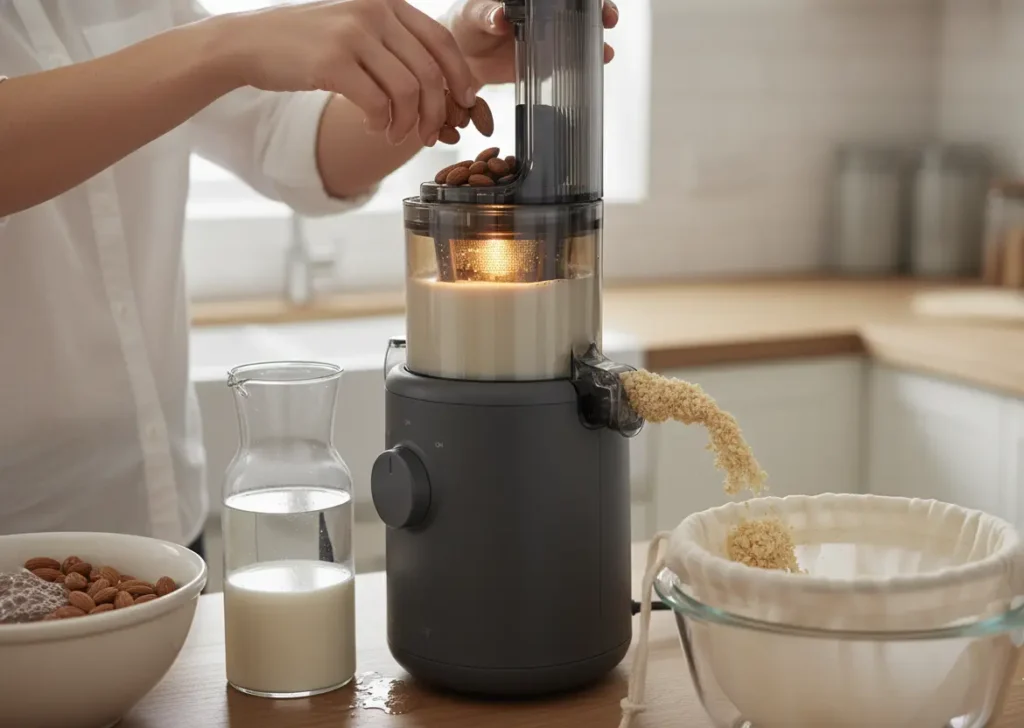 preparation lait végétal avec extracteur de jus